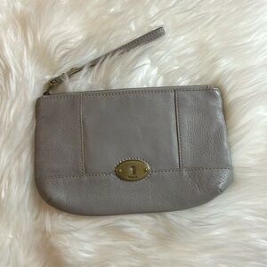 Fossil Gray Wristlet - leather